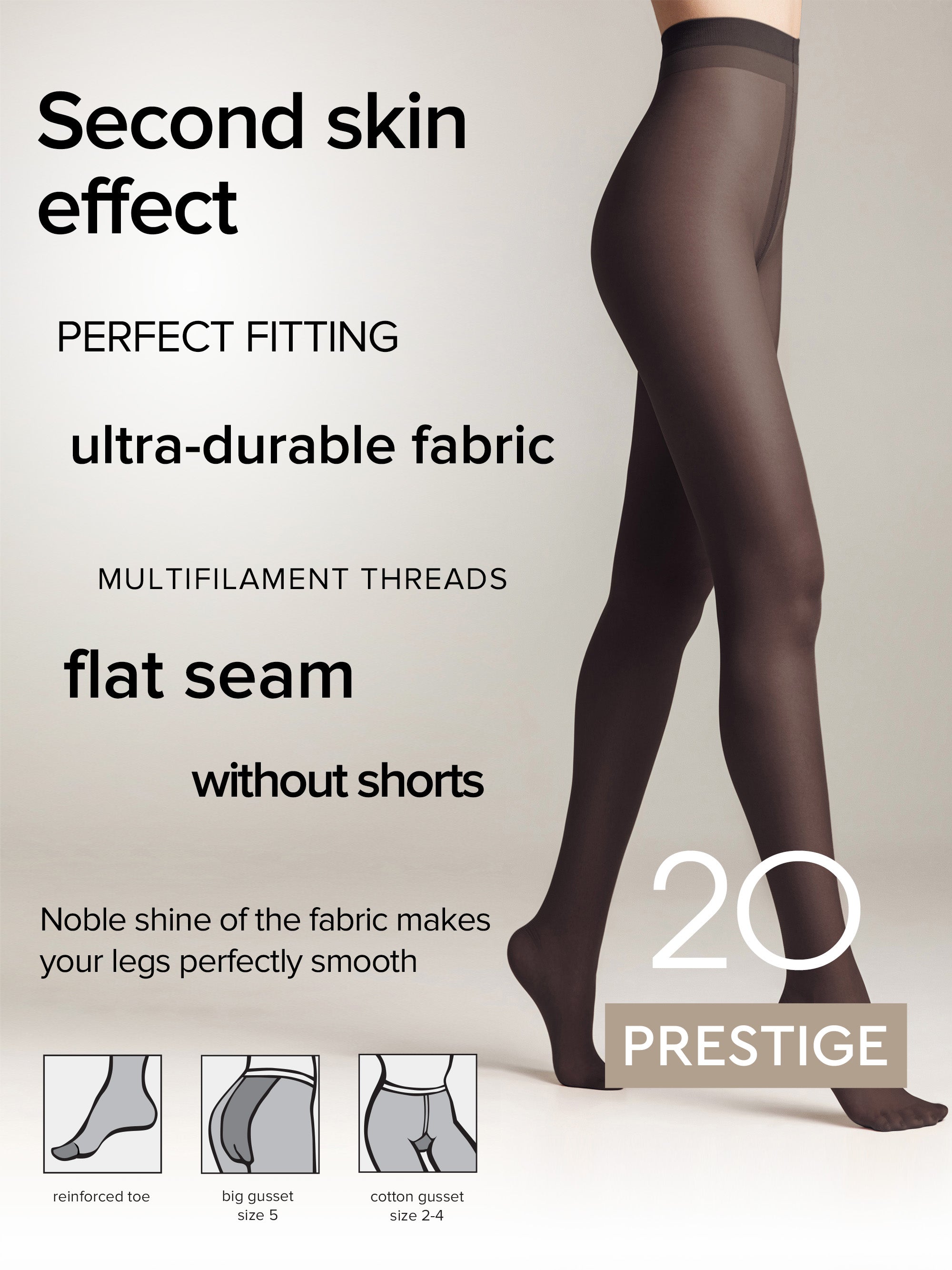 Tights Conte Prestige 20 Den - Sheer to Waist Noble Shine  DestGlow