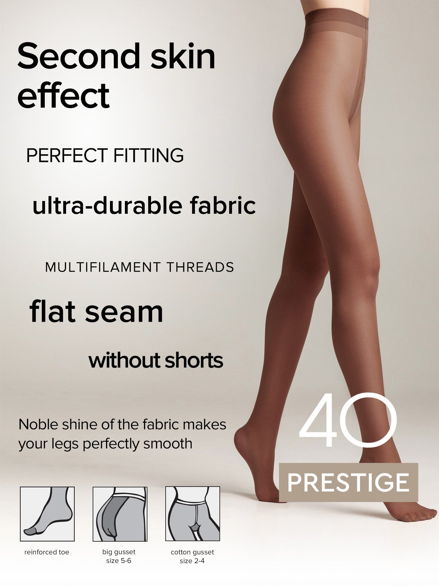 Tights Conte Prestige 40 Den - Sheer to Waist Noble Shine 