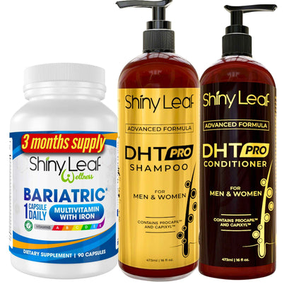 Bariatric Multivitamin with Iron With DHT Pro Shampoo and Conditioner Hair Care Bundle