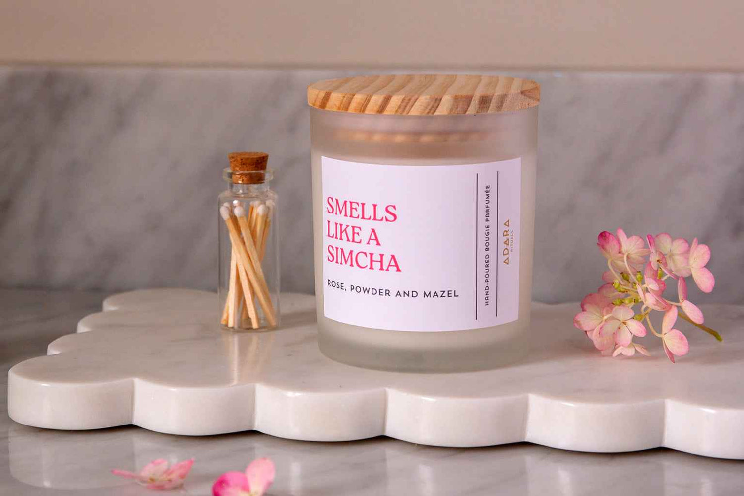 Smells Like A Simcha - Rose, Powder, and Mazel Scented Candle