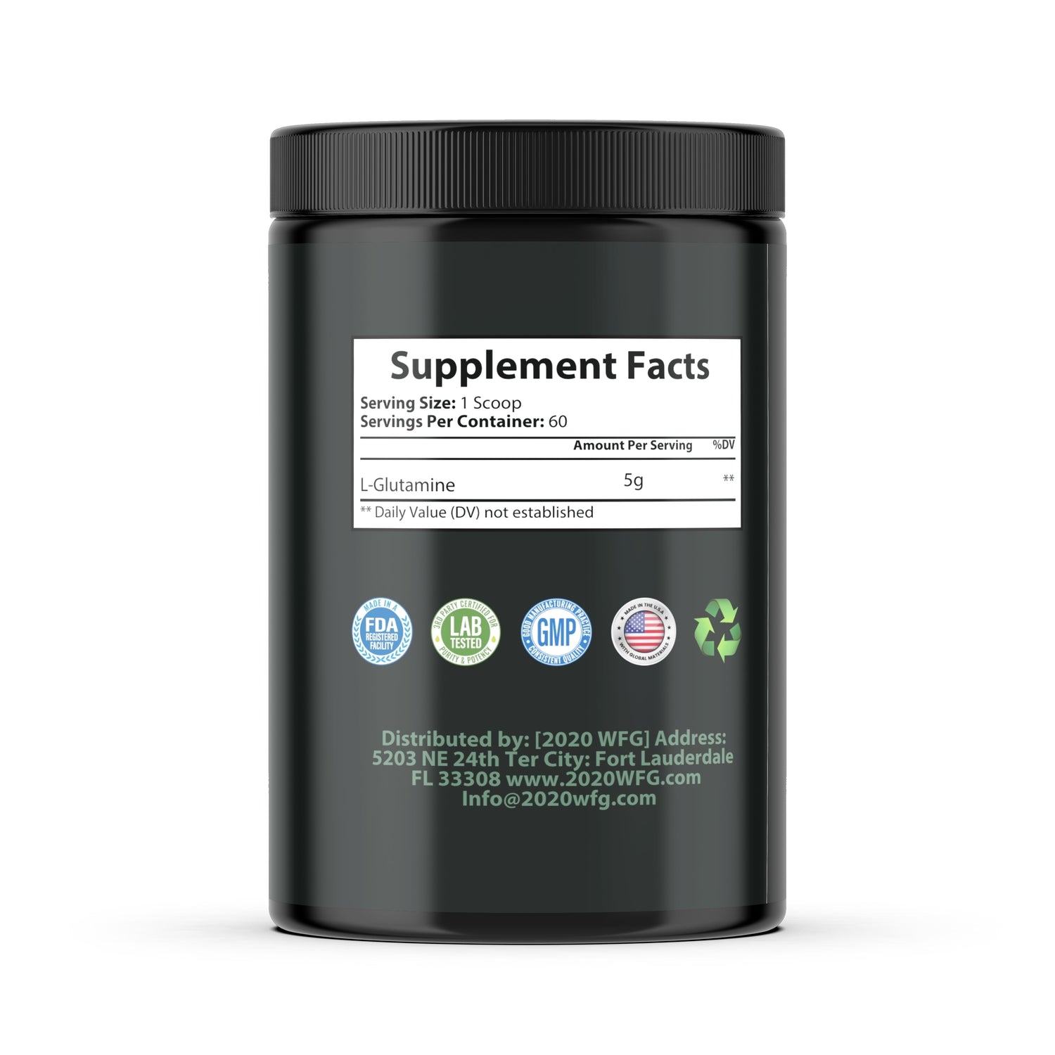 HGH-X2 Elite Muscle Recovery Formula - Pharma-Grade L-Glutamine Powder | 60 Servings