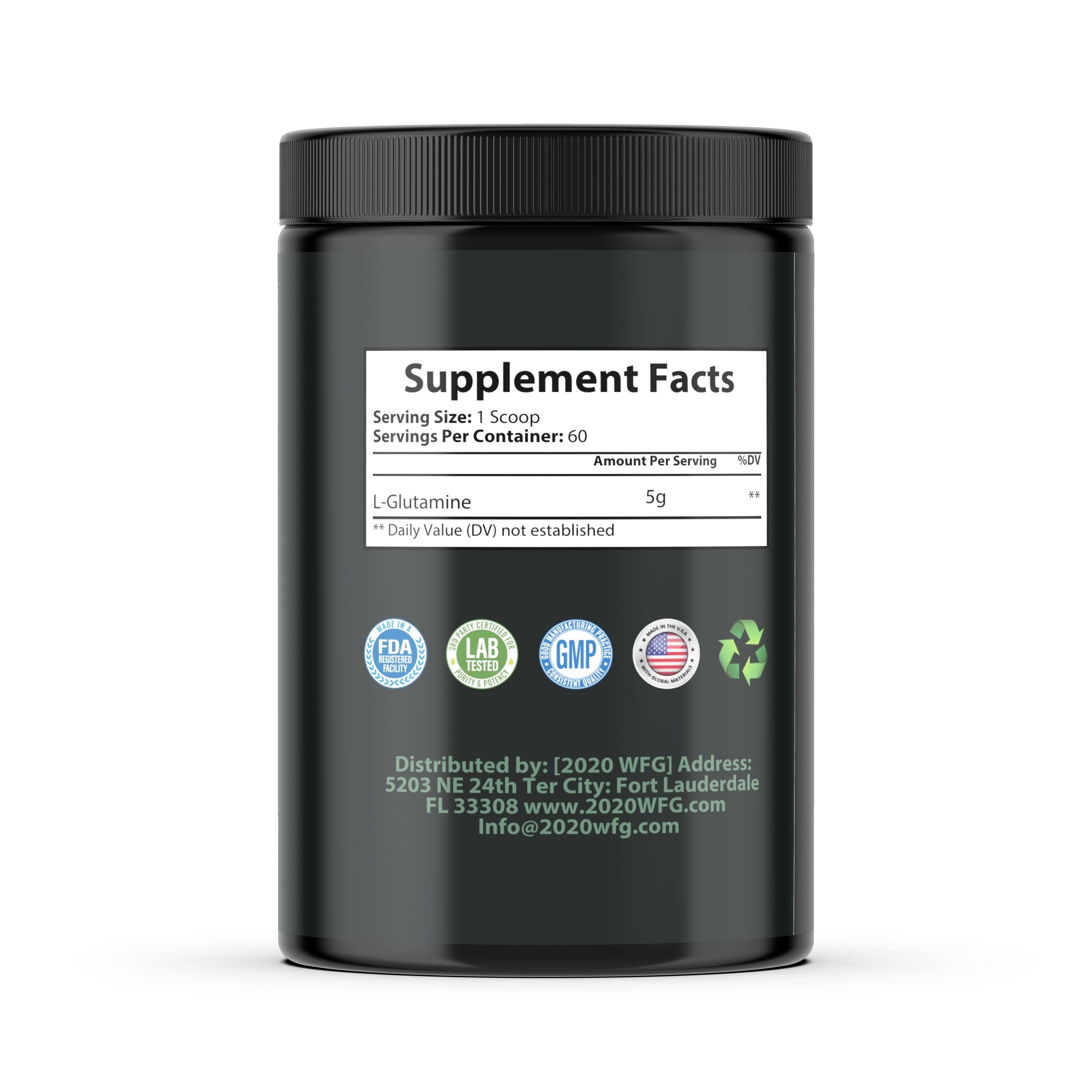 HGH-X2 Elite Muscle Recovery Formula - Pharma-Grade L-Glutamine Powder | 60 Servings