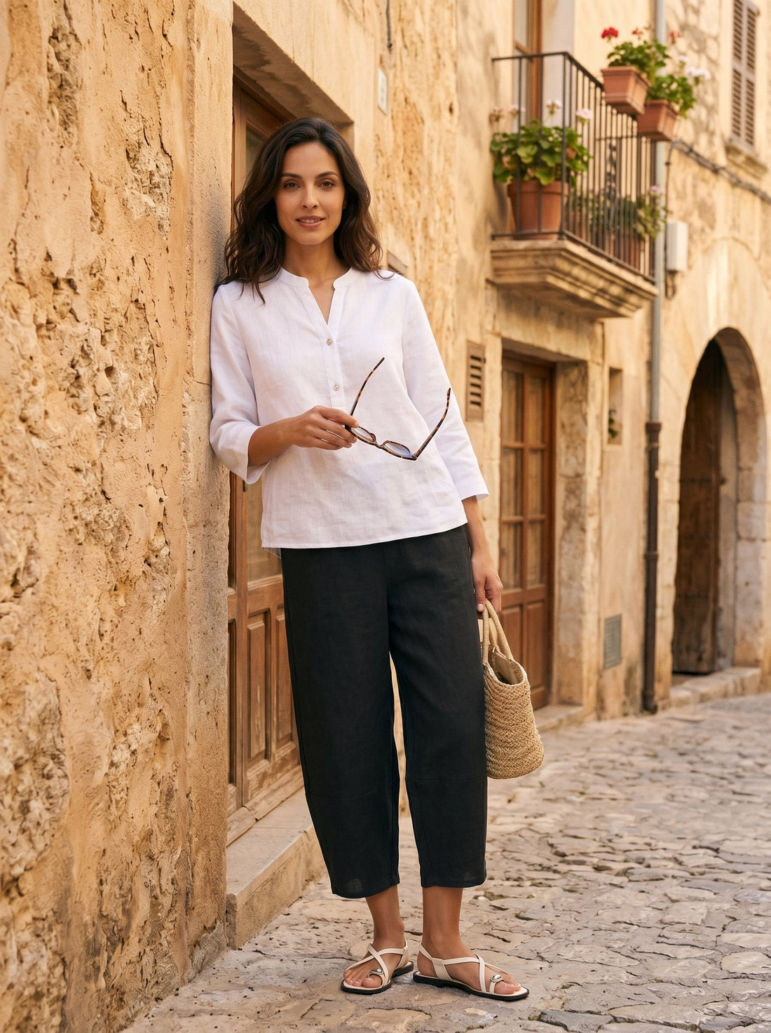 100% Linen Crop Pants RORY 