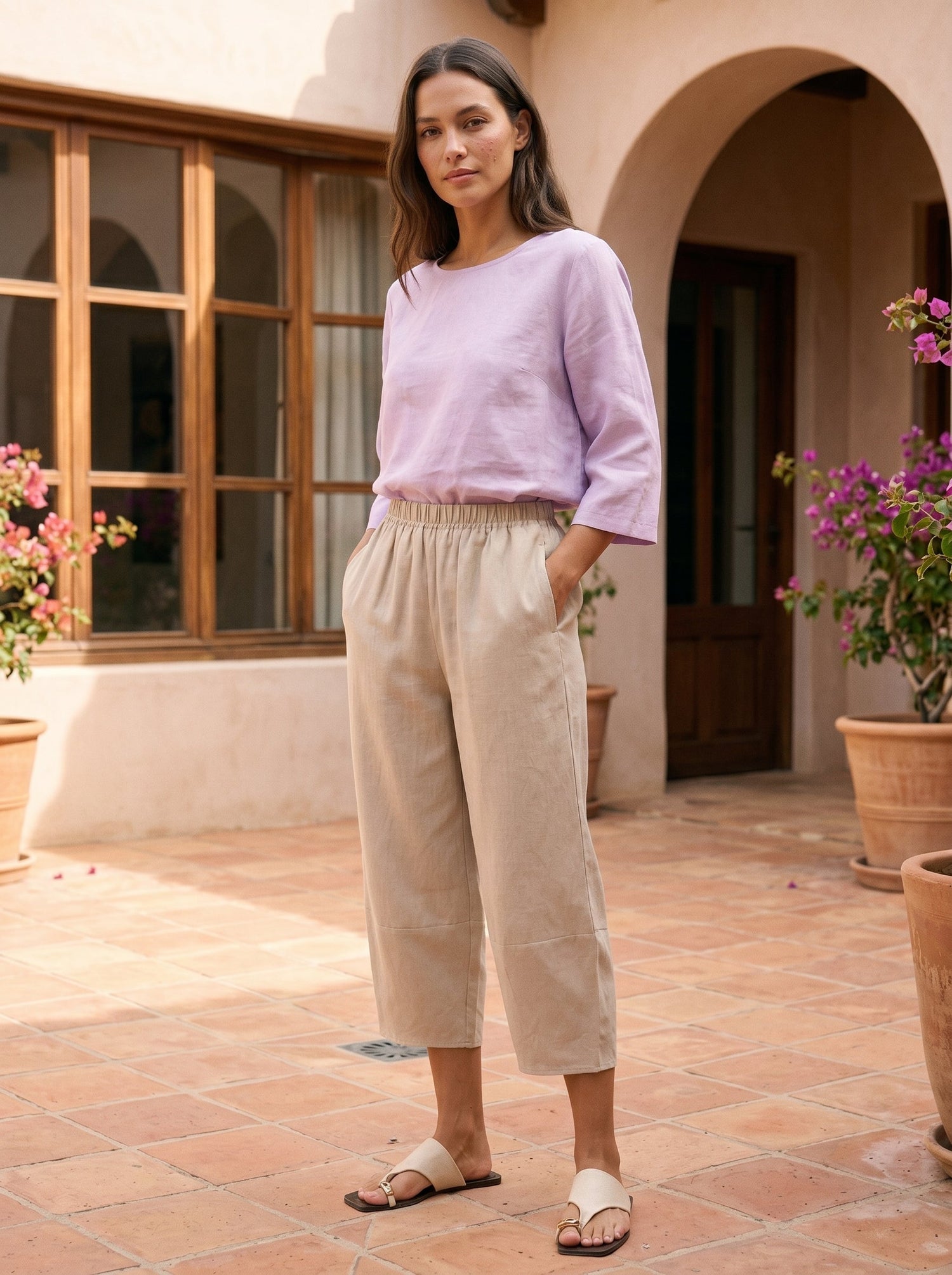 100% Linen Crop Pants RORY 