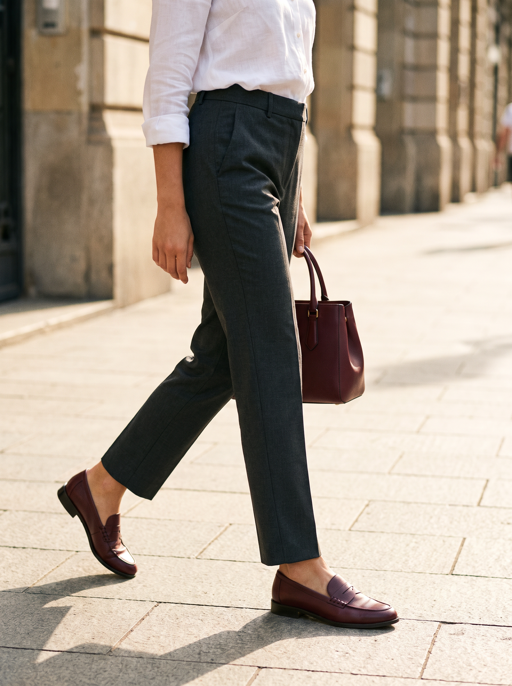 Linen Tailored Straight Cropped Pants LOGAN  DestGlow