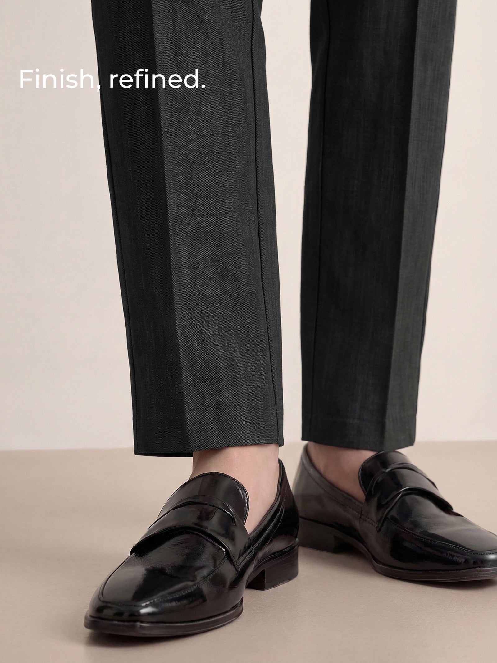 Linen Tailored Straight Full Length Pants LANDON by LINTICO