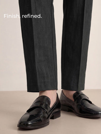 Linen Tailored Straight Full Length Pants LANDON by LINTICO