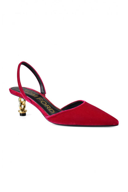 Tom Ford Women Velvet Chain Heel Slingback by Luosophy