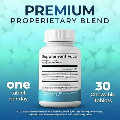 Oral Health Probiotic – 4-Strain Formula for Healthy Gums, Teeth &amp; Fresh Breath – 30 Chewable Tablets