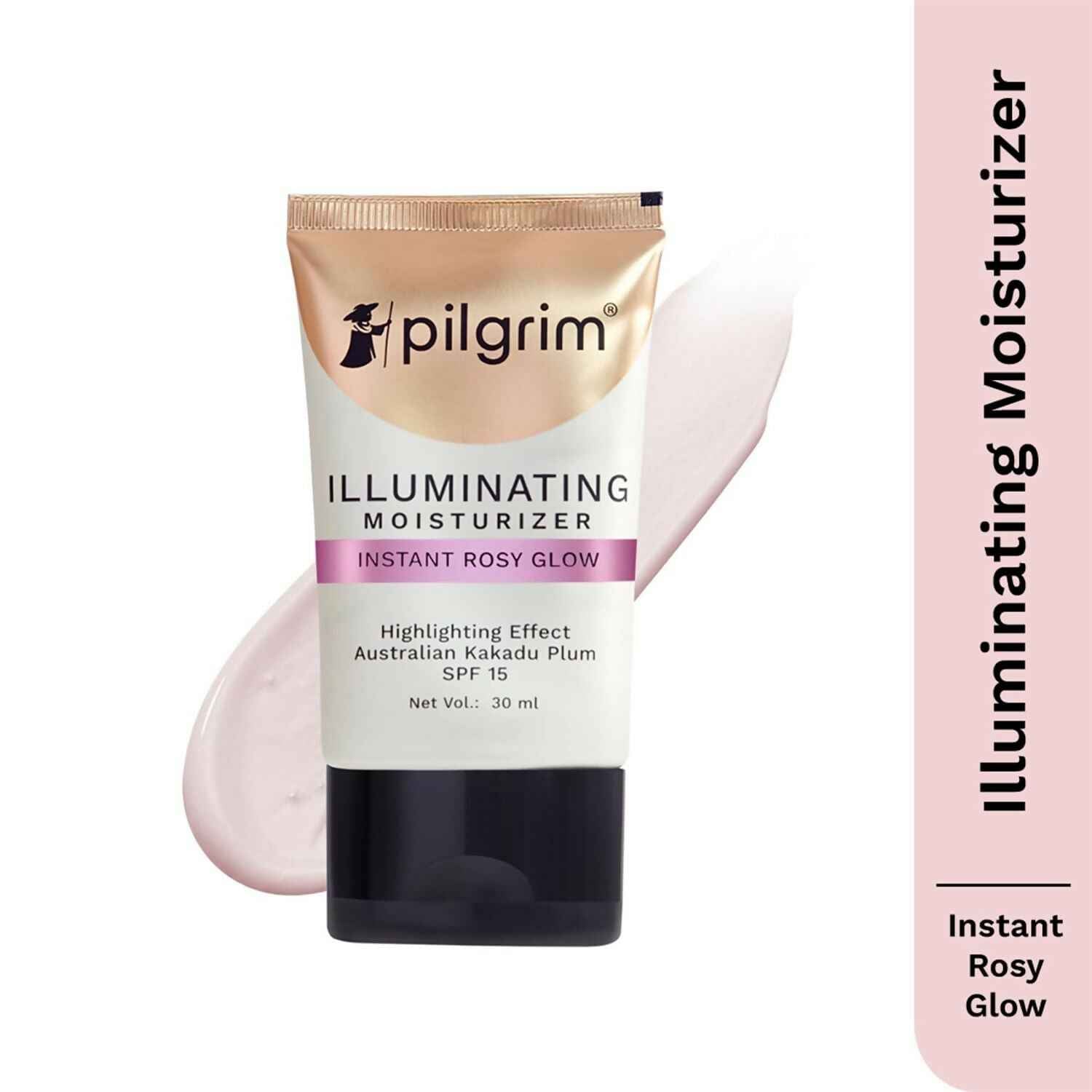 Pilgrim Illuminating Moisturizer For Instant Rosy Glow &amp; SPF 15 with Australian Kakadu Plum