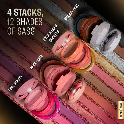 Lakme 9 To 5 Eyeconic Cream Powder Eyeshadow Stack - Golden Hour Goddess