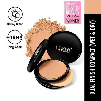 Lakme Xtraordin-Airy Compact, 2 In 1 Compact + Foundation, Lightweight, SPF17 - 05 Beige Honey