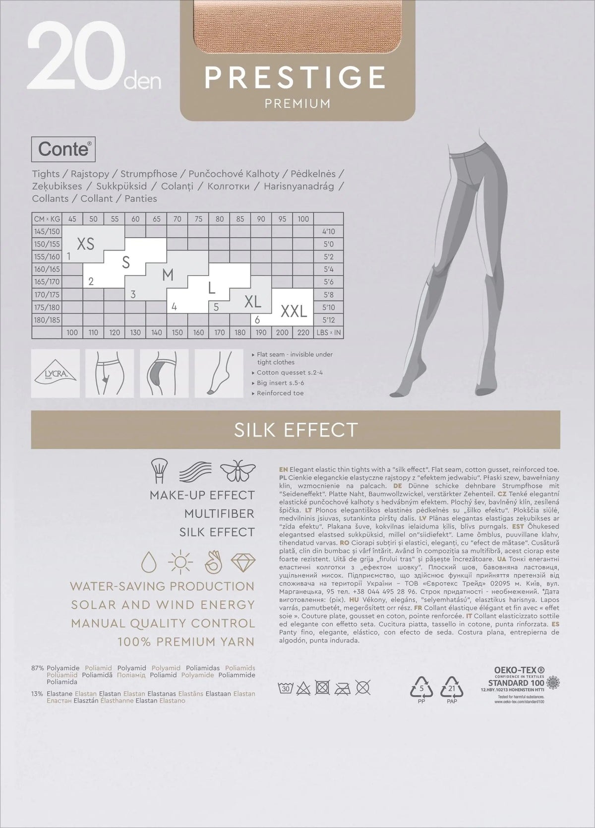 Tights Conte Prestige 20 Den - Sheer to Waist Noble Shine  DestGlow