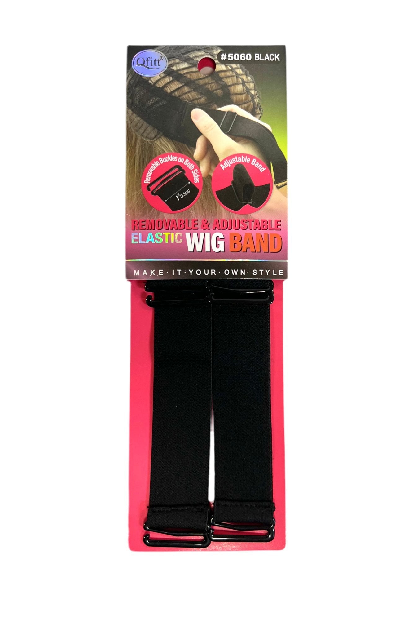 Qfit Removable &amp; Adjustable Elastic Wig Band  Black