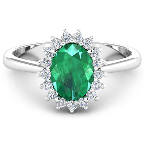 1.87 Carat Genuine Zambian Emerald and White Diamond 14K White Gold Ring by Bids.com