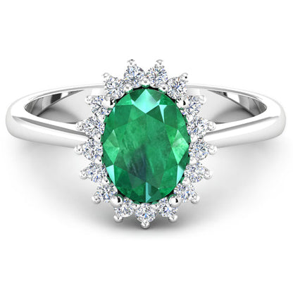 1.87 Carat Genuine Zambian Emerald and White Diamond 14K White Gold Ring by Bids.com