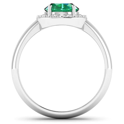 1.87 Carat Genuine Zambian Emerald and White Diamond 14K White Gold Ring by Bids.com