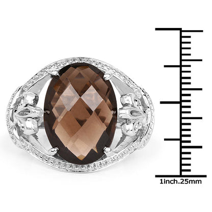 10.50 Carat Genuine Smoky Quartz .925 Sterling Silver Ring by Bids.com