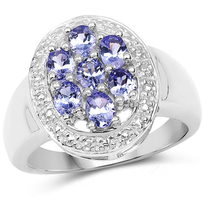 1.19 Carat Genuine Tanzanite .925 Sterling Silver Ring by Bids.com