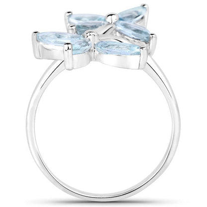1.54 Carat Genuine Aquamarine .925 Sterling Silver Ring  DestGlow
