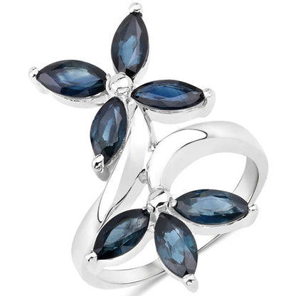1.75 Carat Genuine Blue Sapphire .925 Sterling Silver Ring  DestGlow