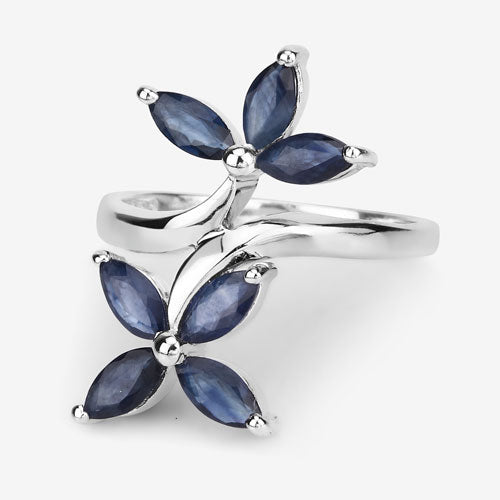 1.75 Carat Genuine Blue Sapphire .925 Sterling Silver Ring  DestGlow