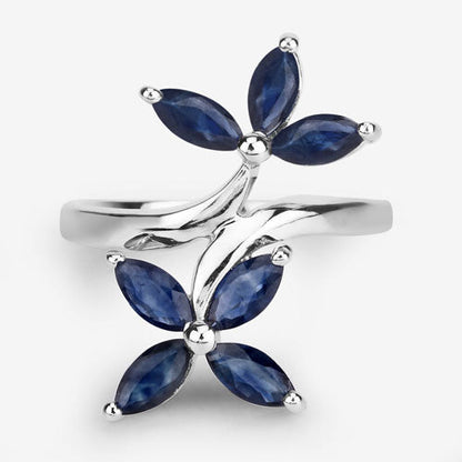 1.75 Carat Genuine Blue Sapphire .925 Sterling Silver Ring  DestGlow