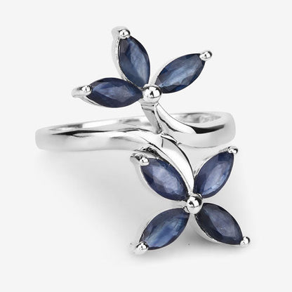1.75 Carat Genuine Blue Sapphire .925 Sterling Silver Ring  DestGlow