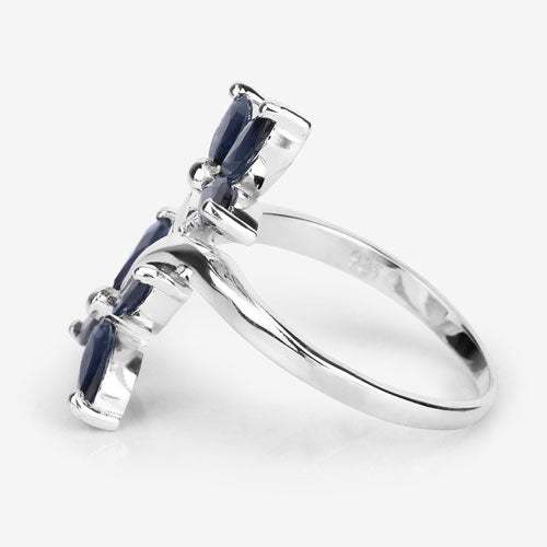 1.75 Carat Genuine Blue Sapphire .925 Sterling Silver Ring  DestGlow