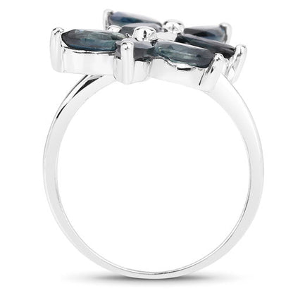 1.75 Carat Genuine Blue Sapphire .925 Sterling Silver Ring  DestGlow