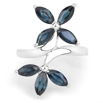 1.75 Carat Genuine Blue Sapphire .925 Sterling Silver Ring  DestGlow