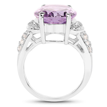 8.98 Carat Genuine Amethyst &amp; White Topaz .925 Sterling Silver Ring by Bids.com