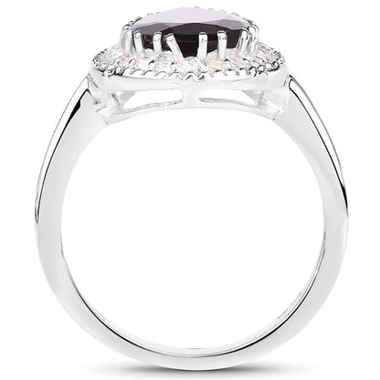 3.94 Carat Genuine Garnet &amp; White Topaz .925 Sterling Silver Ring  DestGlow