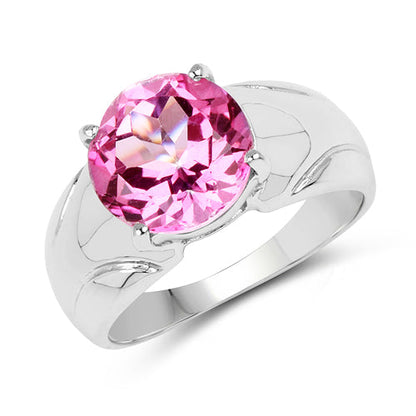 4.55 Carat Genuine Pink Topaz .925 Sterling Silver Ring by Bids.com