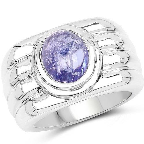 3.55 Carat Genuine Tanzanite .925 Sterling Silver Ring by Bids.com