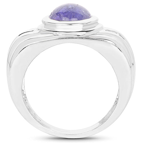 3.55 Carat Genuine Tanzanite .925 Sterling Silver Ring by Bids.com