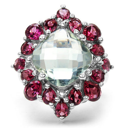 8.61 Carat Genuine Green Amethyst &amp; Rhodolite .925 Sterling Silver Ring by Bids.com