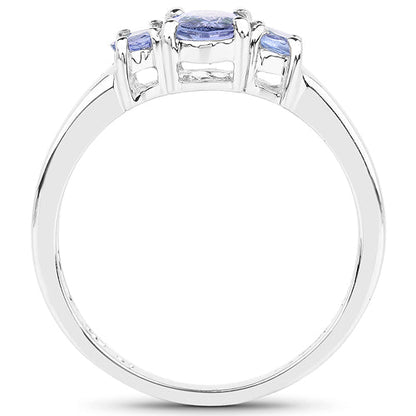 0.95 Carat Genuine Tanzanite .925 Sterling Silver Ring  DestGlow