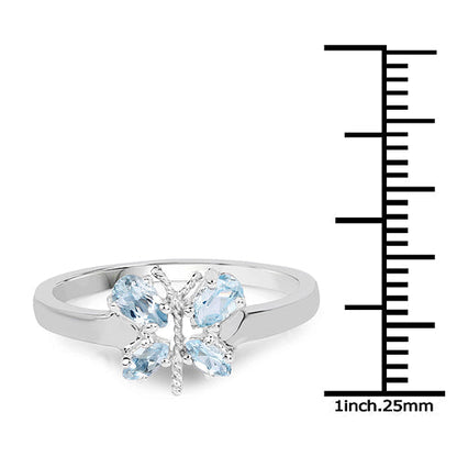 0.68 Carat Genuine Blue Topaz .925 Sterling Silver Ring  DestGlow