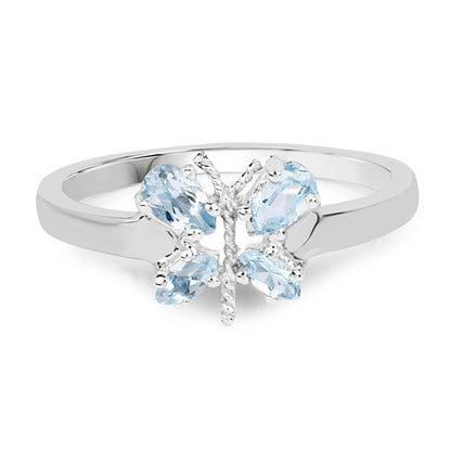 0.68 Carat Genuine Blue Topaz .925 Sterling Silver Ring  DestGlow