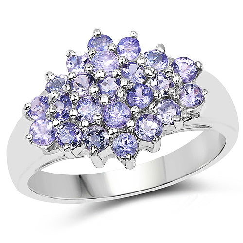 1.61 Carat Genuine Tanzanite .925 Sterling Silver Ring by Bids.com