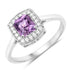 1.32 Carat Genuine Purple Pink Sapphire and White Diamond 14K White Gold Ring by Bids.com