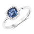 1.15 Carat Genuine Blue Sapphire and White Diamond 14K White Gold Ring by Bids.com