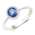 1.06 Carat Genuine Blue Sapphire and White Diamond 14K White Gold Ring by Bids.com
