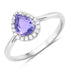 1.23 Carat Genuine Purple Pink Sapphire and White Diamond 14K White Gold Ring by Bids.com