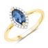 1.17 Carat Genuine Blue Sapphire and White Diamond 14K Yellow Gold Ring by Bids.com