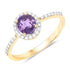 1.16 Carat Genuine Purple Pink Sapphire and White Diamond 14K Yellow Gold Ring by Bids.com
