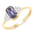 1.31 Carat Genuine Brownish Purple Sapphire and White Diamond 14K Yellow Gold Ring by Bids.com