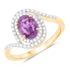 2.01 Carat Genuine Pink Sapphire and White Diamond 14K Yellow Gold Ring by Bids.com
