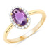 1.24 Carat Genuine Purple Pink Sapphire and White Diamond 14K Yellow Gold Ring by Bids.com